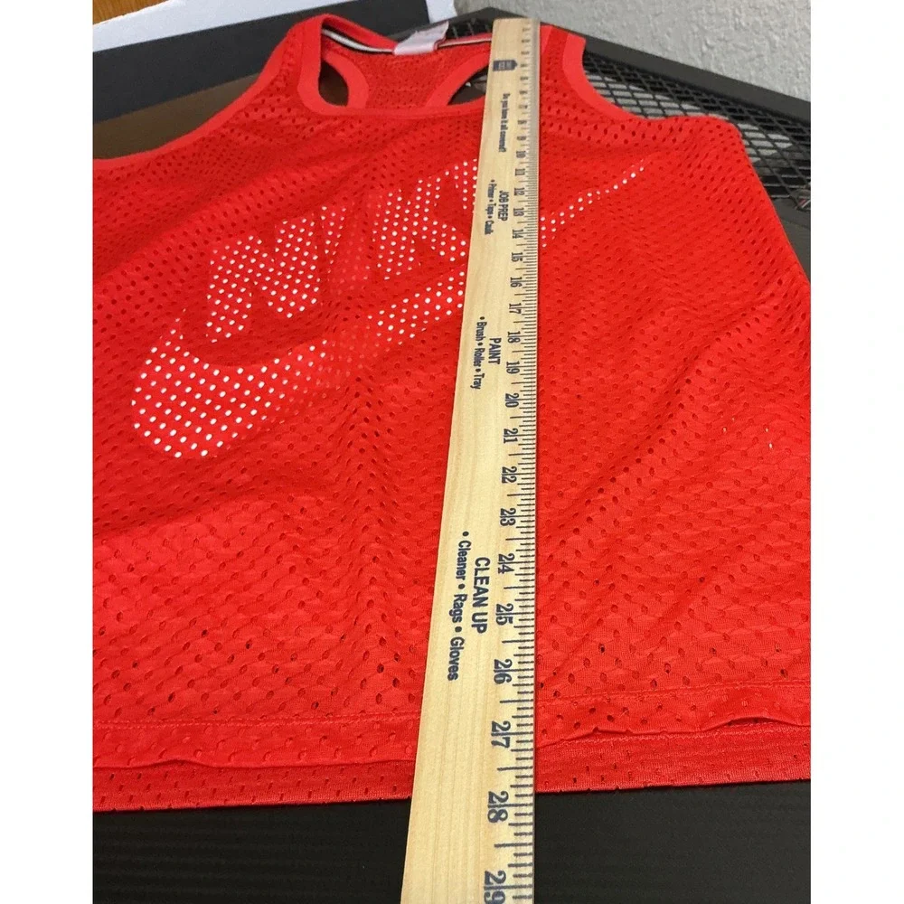 Nike Sportswear Womens Mesh Tank Top Red Just Do It Racerback Gym Streetwear